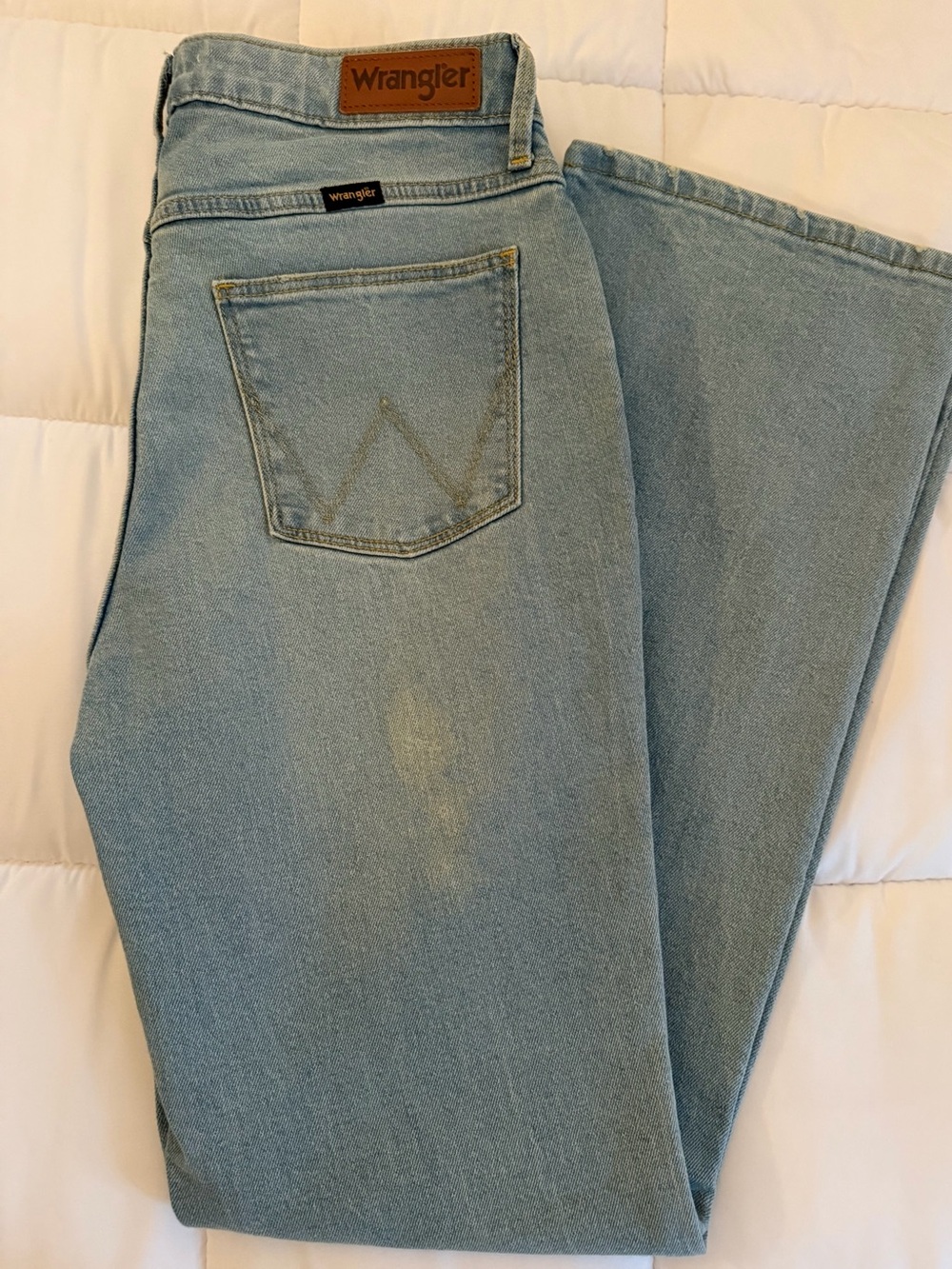 Wrangler High Rise Bold Boot Jeans Light Wash Bootcut Denim